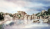 Link to the enlargement page for Misty Moring - Old Sylvan Lake Lodge